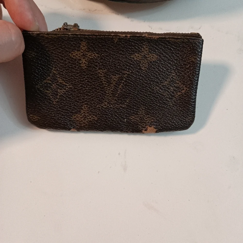LOUIS VUITTON Monogram Pochette Coin Case Brown